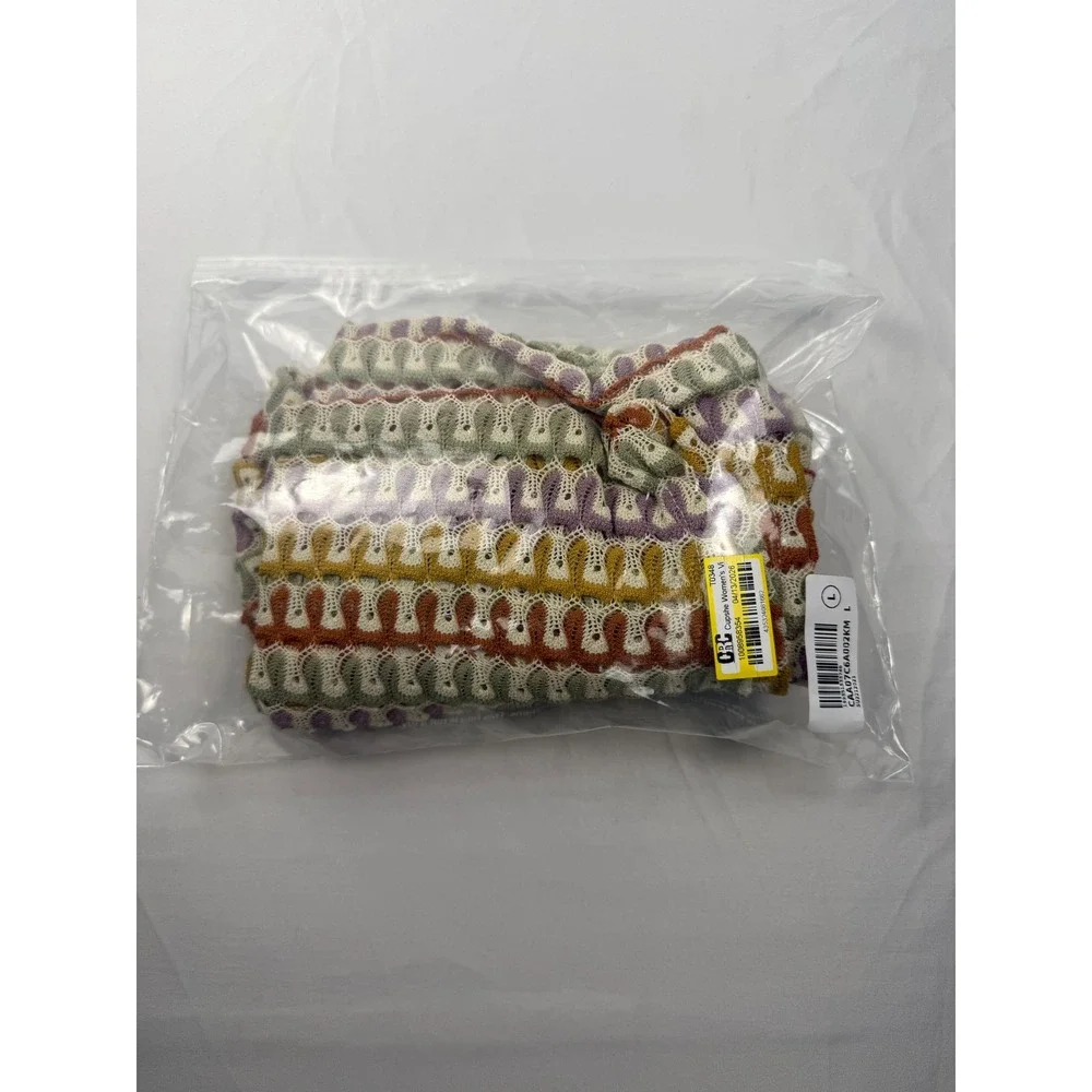 Cupshe L Crochet Knit Swim Cover Up Shorts Women's Multicolor Beach Boho NWT‎